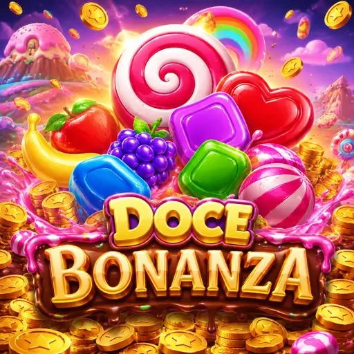 Painel do slot Sweet Bonanza com frutas, símbolos de multiplicador e contagem de vitória em cascata
